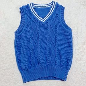 Blue sweater vest woman xs